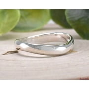 LD DESIGNS Silver Thumb Ring, Adjustable Wavy Open Band, Minimalist Stackable Ring