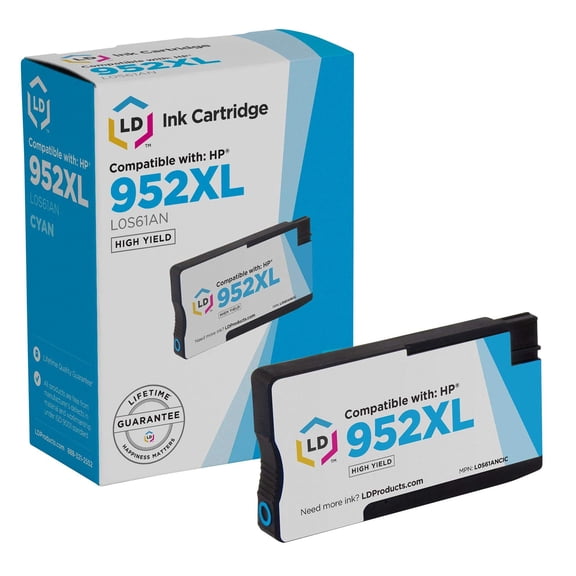 LD Products Compatible Ink Cartridge Replacement for HP 952XL HY (Cyan)