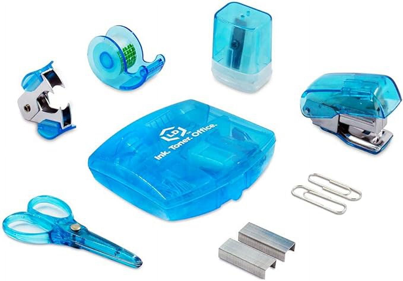 LD Products Blue Mini Office Supply Kit Portable Case with Scissors
