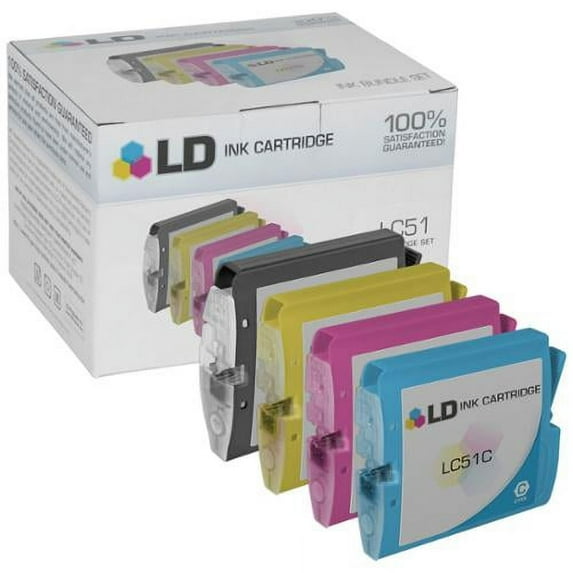 LD Products Compatible Ink Cartridge Replacement for Brother LC51 (4 Black, 2 Cyan, 2 Magenta, 2 Yellow, 10-Pack)