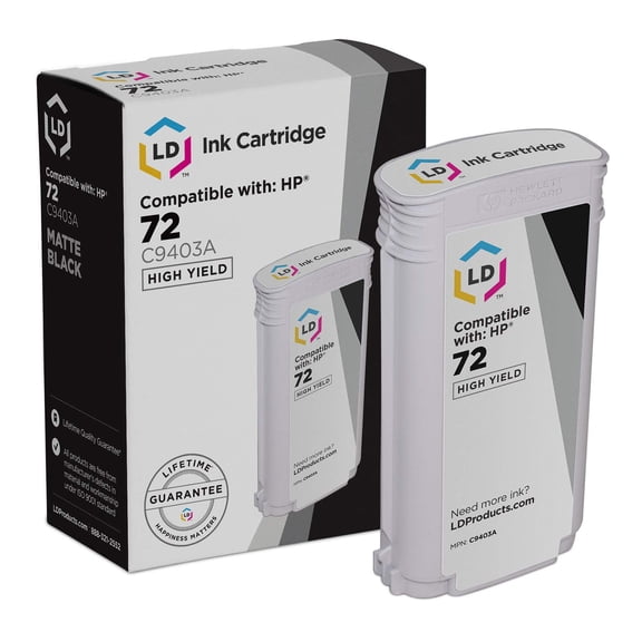 LD Compatible Replacement C9403A 72 Matte Black Ink for HP T1100p T1120 T1120 T1300 T790 T795