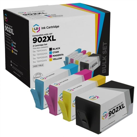 LD Products 4PK Compatible Replacement for HP 902xl Ink Cartridges Combo Pack OfficeJet Pro