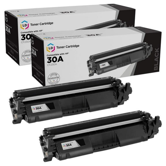 LD Products Compatible Replacements for HP 30A CF230A HP 30X CF230X Toner Cartridge (Black, 2-Pack) for use in HP Laserjet Pro: M203d, M203dn, M203dw, MFP M227d, MFP M227fdn, MFP M227fdw, MFP M227sdn