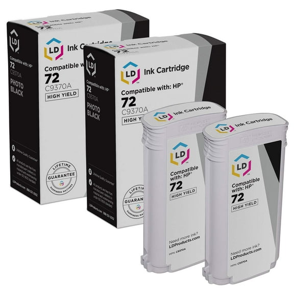 LD Products 5PK Compatible Replacements for HP 72 Ink Cartridge C9370A High Yield Photo Black T1100
