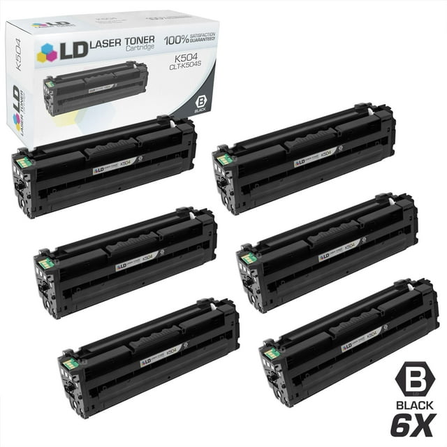 LD Products Compatible Replacements for Samsung CLP/CLX/SL Set of 6 Black Laser Toner Cartridges: 6 CLT-K504S Black
