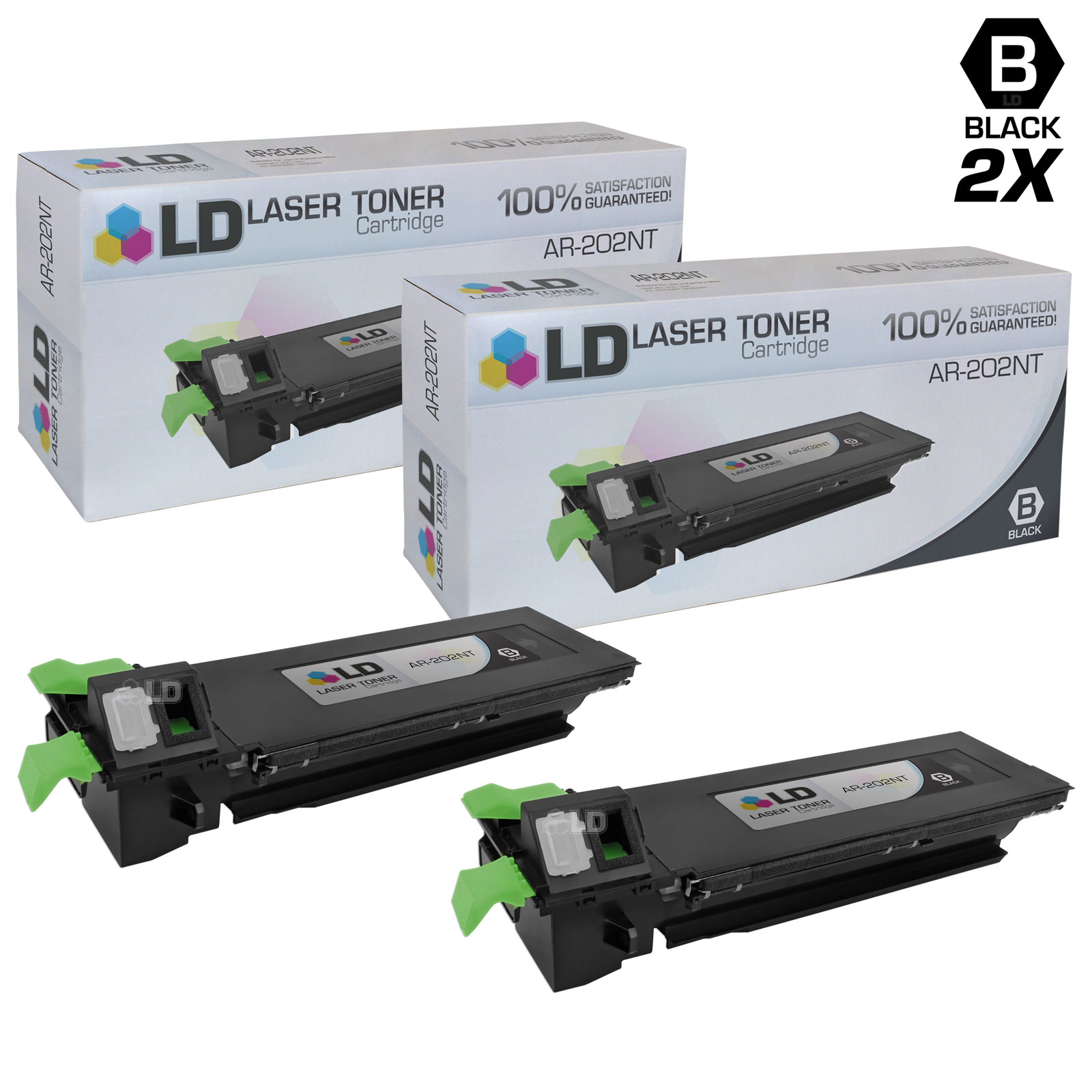 LD Products Compatible Replacements for Sharp AR-202NT Set of 2 Black Laser Toner Cartridges - image 1 of 6