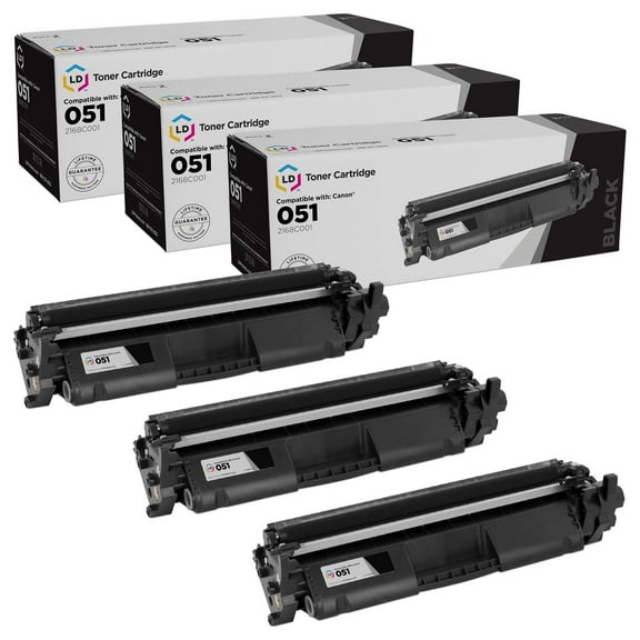 LD Products Compatible Toner Cartridge Replacement for Canon 051 2168C001 (Black, 3-Pack) Compatible with the Following Canon Printer Models Pixma MP170