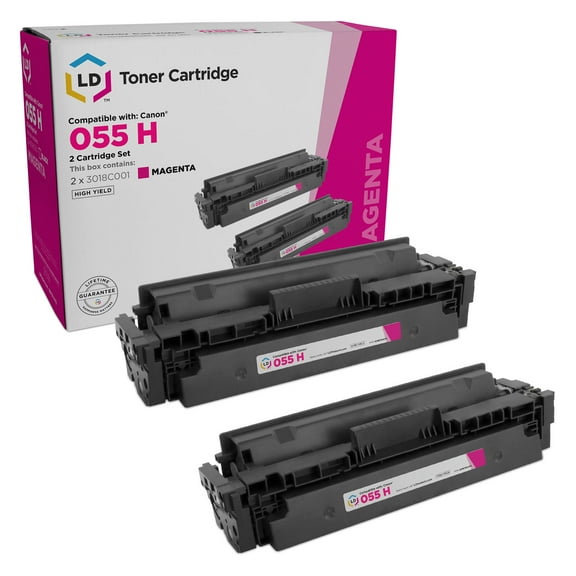 LD Products Compatible Toner Cartridge Replacement for Canon 055H (Magenta, 2PK) HY Toner
