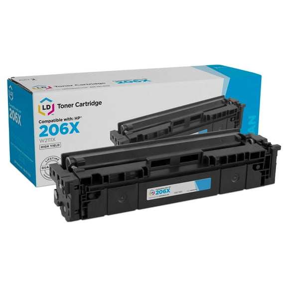 LD Products Compatible Replacement for HP 206X W2111X HY Cyan Toner for M255dw, M283cdw, M283fdw