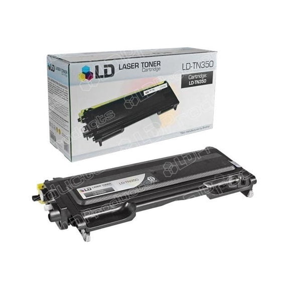 LD Brother Compatible TN350 Black Laser Toner Cartridge for use in Brother DCP, HL, Intellifax, & MFC Printers
