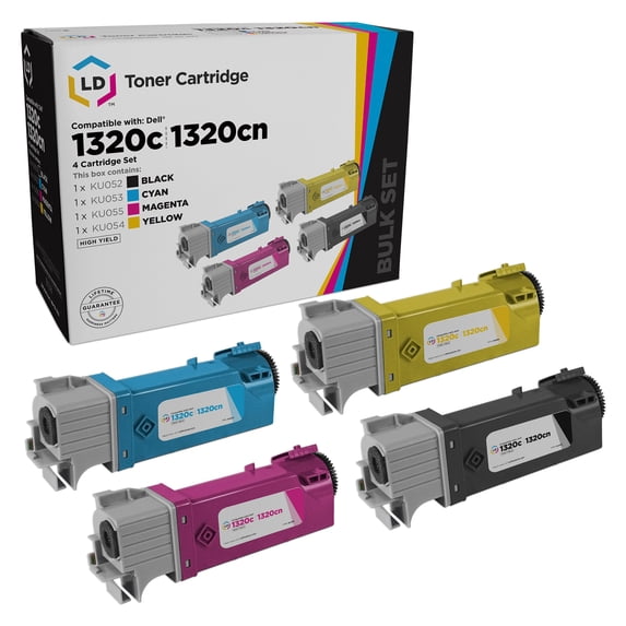 LD Products Compatible Toner Cartridge Replacement for Dell Color Laser 1320c High Yield (Black, Cyan, Magenta, Yellow, 4-Pack)