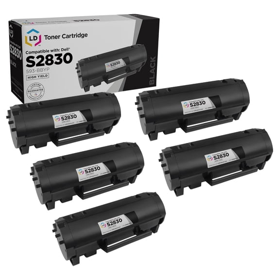 LD Products Compatible Toner Cartridge Replacement for Dell S2830dn 593-BBYP High Yield (Black, 5-Pack) for use in Dell Laser S2830dn