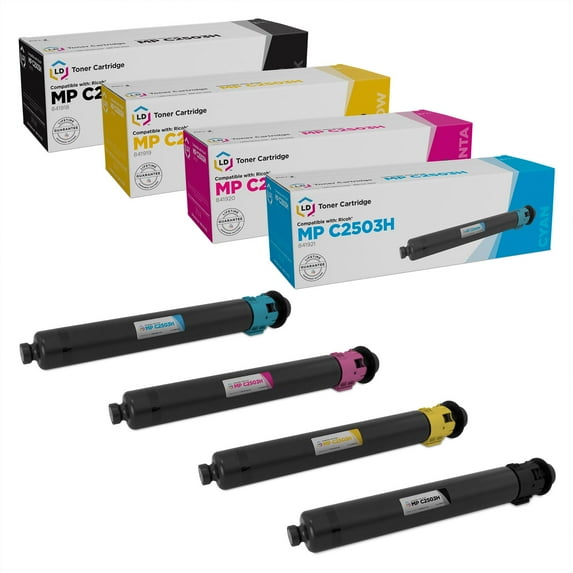 LD Products Compatible Toner Cartridge Replacement for Ricoh Aficio MP C2003 & MP C2503 (Black, Cyan, Magenta, Yellow, 4-Pack)