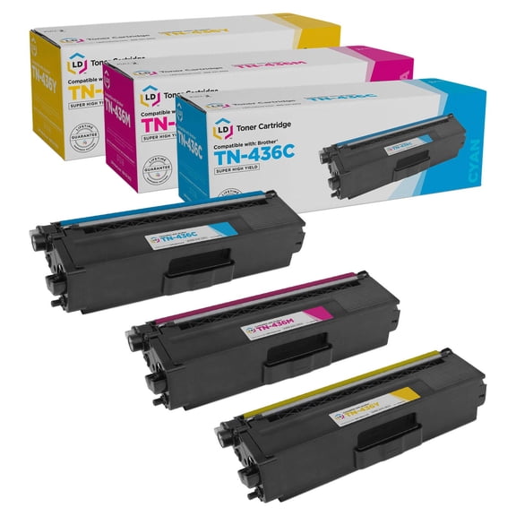 LD Products Compatible Toner Cartridge Replacements for Brother TN-436 TN436 TN433 TN431 Super High Yield (Cyan, Magenta, Yellow, 3-Pack) HL-L8360CDW, HL-L8360CDWT, HL-L9310CDW, & HL-L9310CDWTT