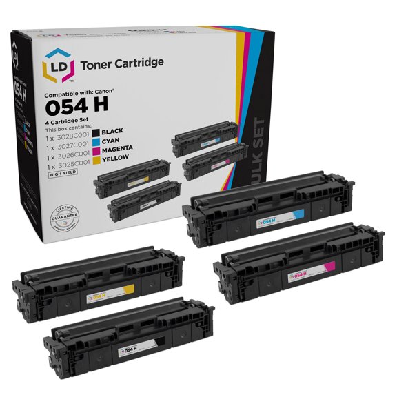 LD Compatible Toner Cartridge Replacements for Canon 054 (Black, Cyan, Magenta, Yellow, 4PK)