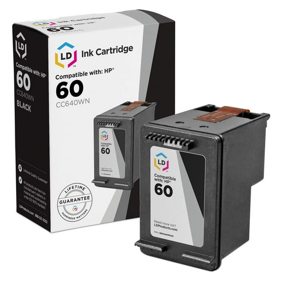 LD Products Ink Cartridge Compatible Replacement for HP 60 (Black)