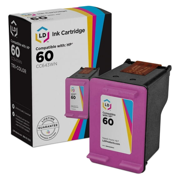 LD Products Ink Cartridge Compatible Replacement for HP 60 (Tri Color)