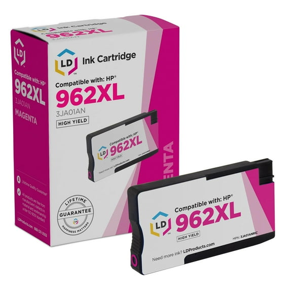 LD Products Compatible Replacement for HP 962XL 3JA01AN Magenta Ink for OfficeJet Pro 9025 9018