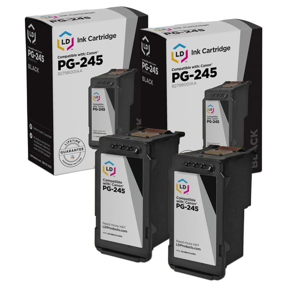 LD Products Reman Ink Cartridge Replacement for Canon PG-245 8279B001AA (Black, 2-Pack)