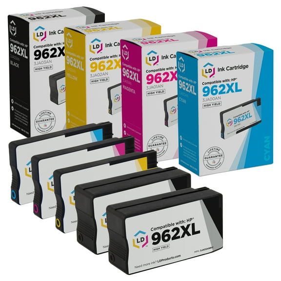 LD Products Compatible Replacement for HP 962XL HY Ink Cartridges 2 Black 1 Cyan 1 Magenta 1 Yellow