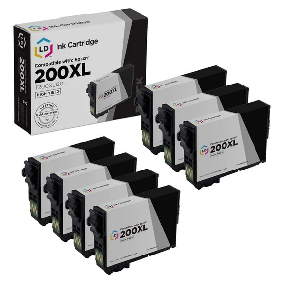 LD Products 7PK Compatible Replacement for Epson 200 HY Ink Black 200XL T200XL120 WF-2520 WF-2540