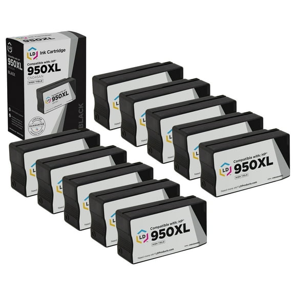 LD Products Compatible Ink Cartridge Replacements for HP 950 xl HP 950xl (HP950XL Black, 10PK)