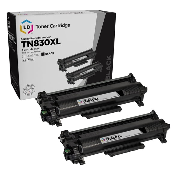 LD Products Compatible Replacement Toner for Brother TN830 High Yield (2-Pack Black)