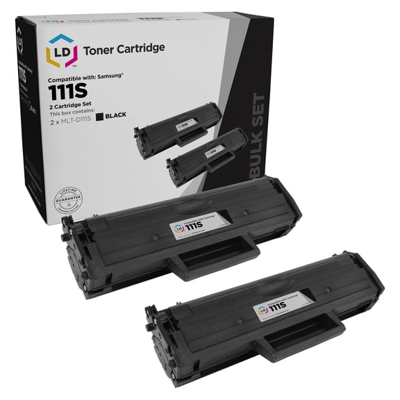 LD Products Replacement Toner Cartridge Compatible with Samsung MLT-D111S (Black, 2PK)