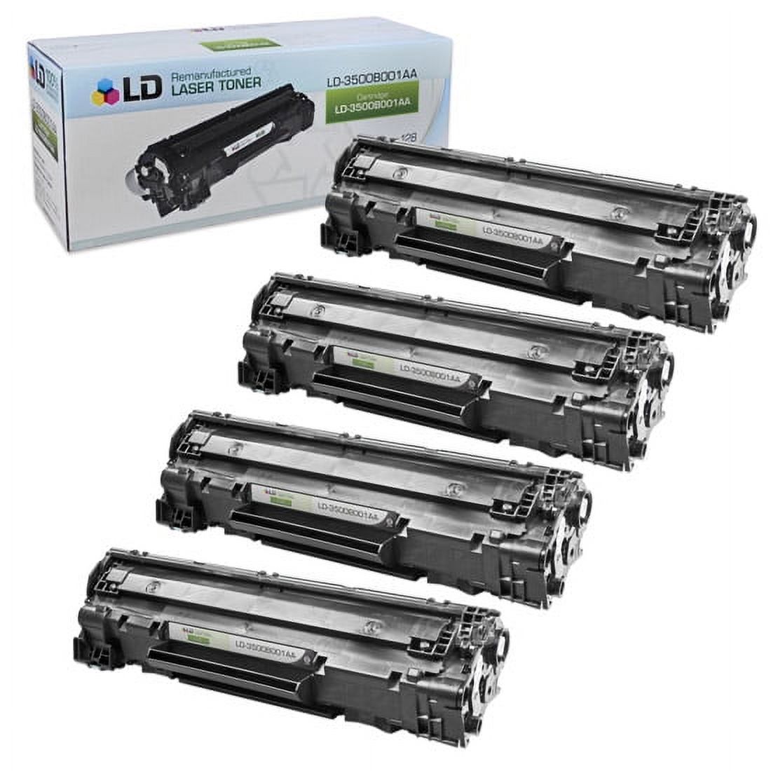 LD © Remanufactured Canon 3500B001AA / Canon 128 Set of 4 Black Laser Toner Cartridges - image 1 of 2