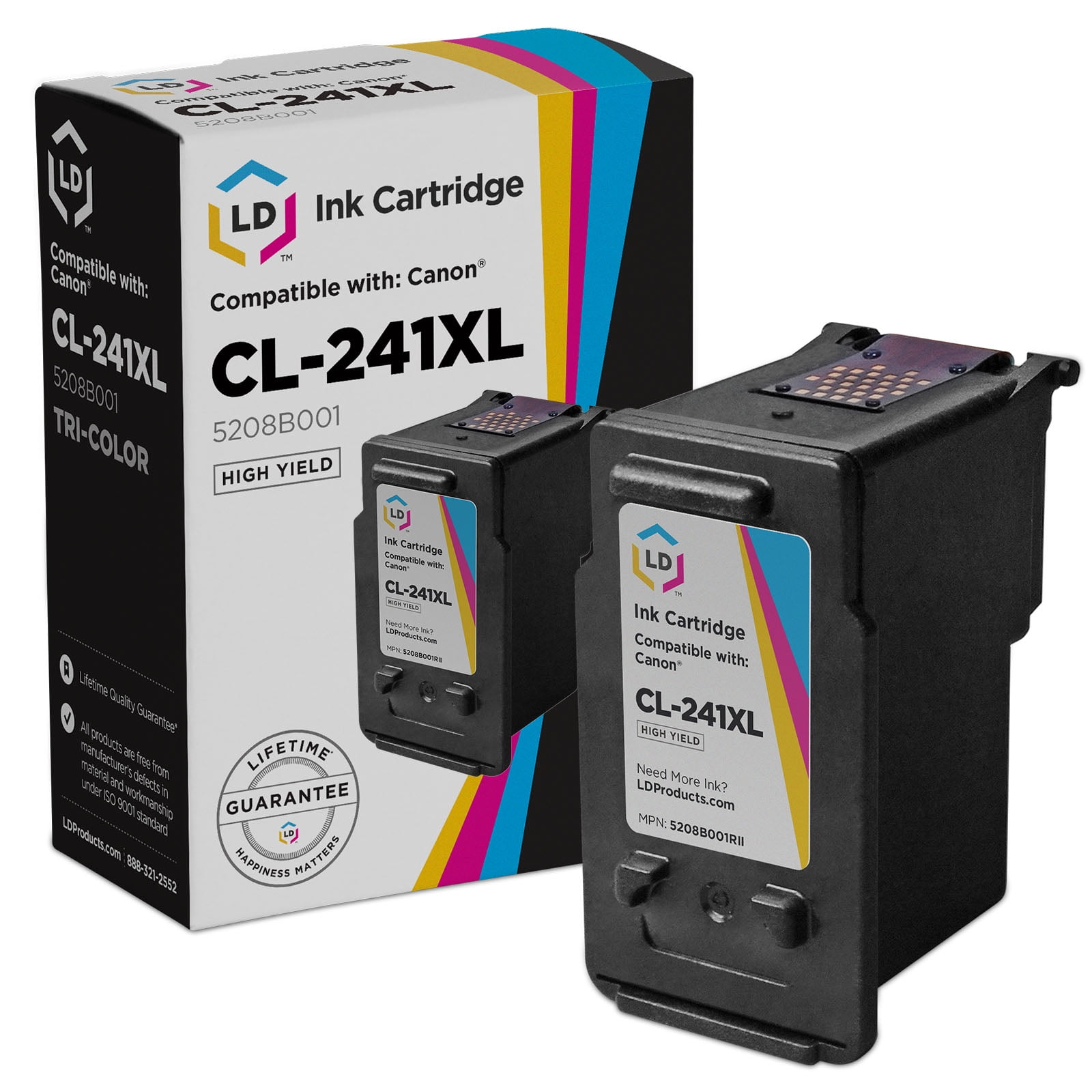 LD © Remanufactured Canon CL241/5209B001 CL241XL 5208B001 High Yield