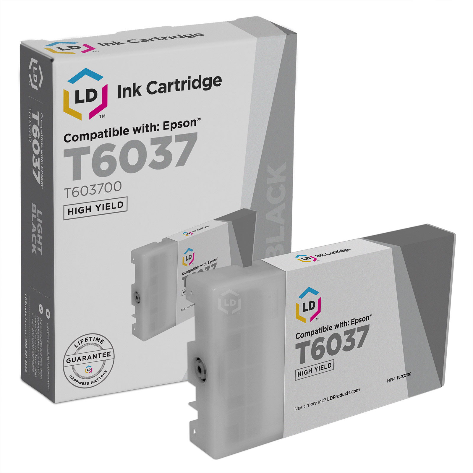 LD Remanufactured Cartridge Replacement for Epson T603700 High Capacity (Light Black) - image 1 of 1