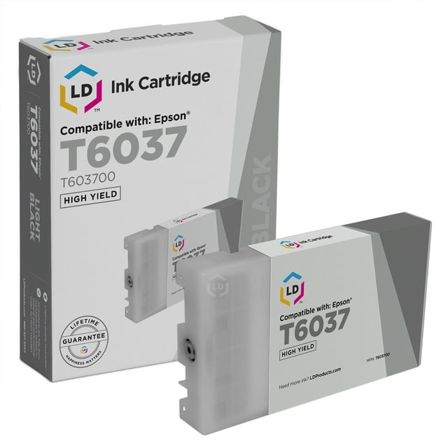 LD Remanufactured Cartridge Replacement for Epson T603700 High Capacity (Light Black)