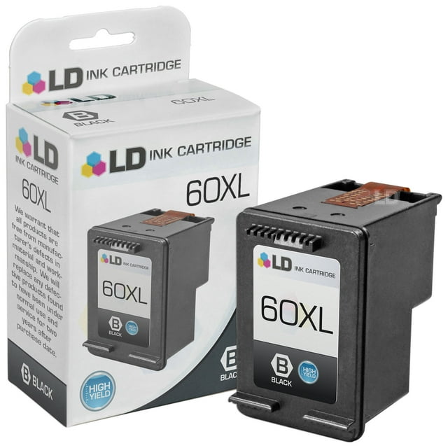 LD © Remanufactured Replacement Ink Cartridge for Hewlett Packard CC641WN 60XL / 60 High-Yield Black