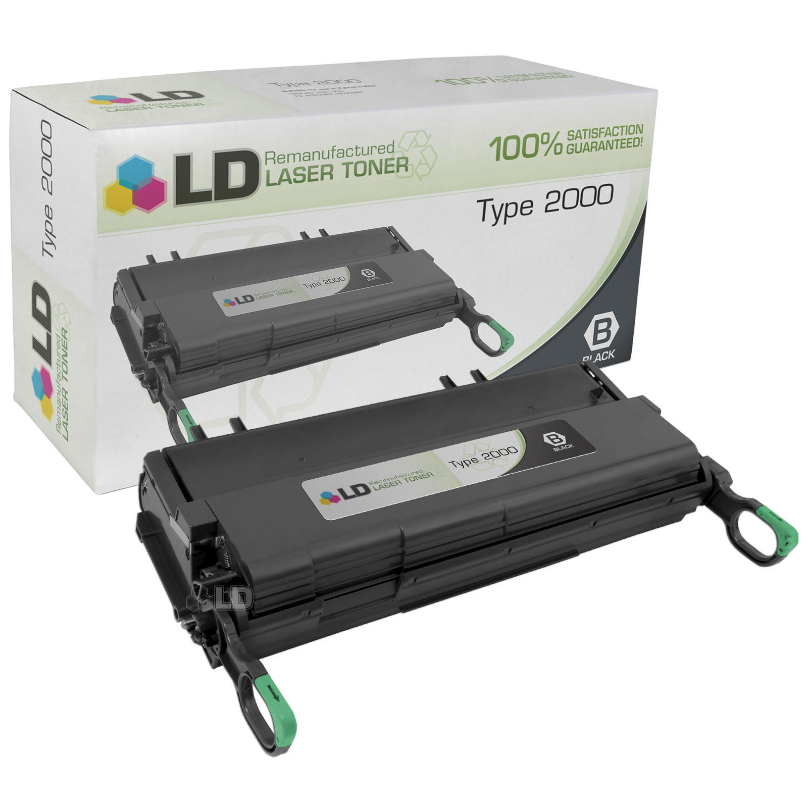 LD Remanufactured Replacement for Canon Ricoh 400394 (Type 2000) Black Laser Toner Cartridge for use in Ricoh AP2000, and AP2100 s - image 1 of 1
