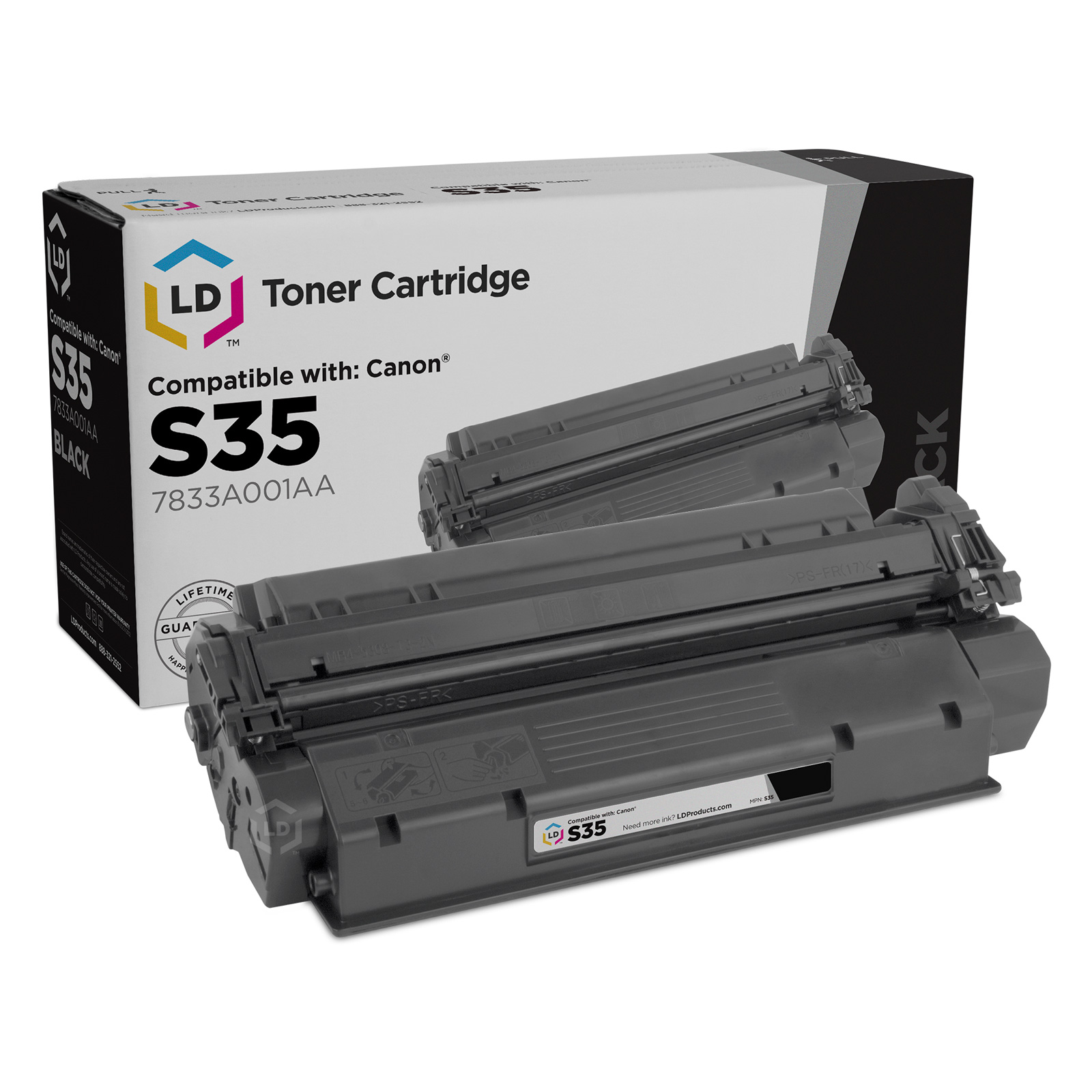 LD Remanufactured Replacement for Canon S35 7833A001AA Black Toner Cartridge for ICD-340, D320, D340, D383, L170 S35WAL-2 - image 1 of 7