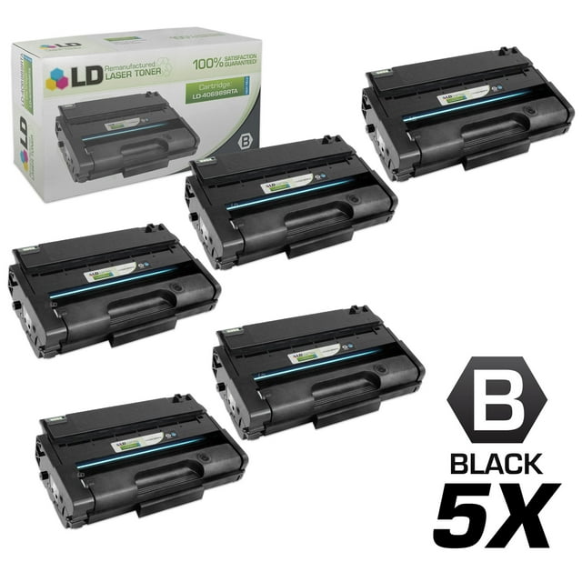 LD Remanufactured Replacements for Ricoh 406989 Set of 5 High Yield Black Laser Toner Cartridges for use in Ricoh Aficio SP 3500DN, 3500N, 3500SF, 3510DN, and 3510SF s