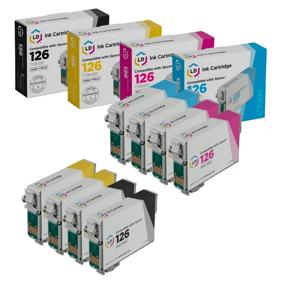 LD Products Compatible Replacement for Epson 126 Ink Cartridges High Yield 8pk Color Multipack