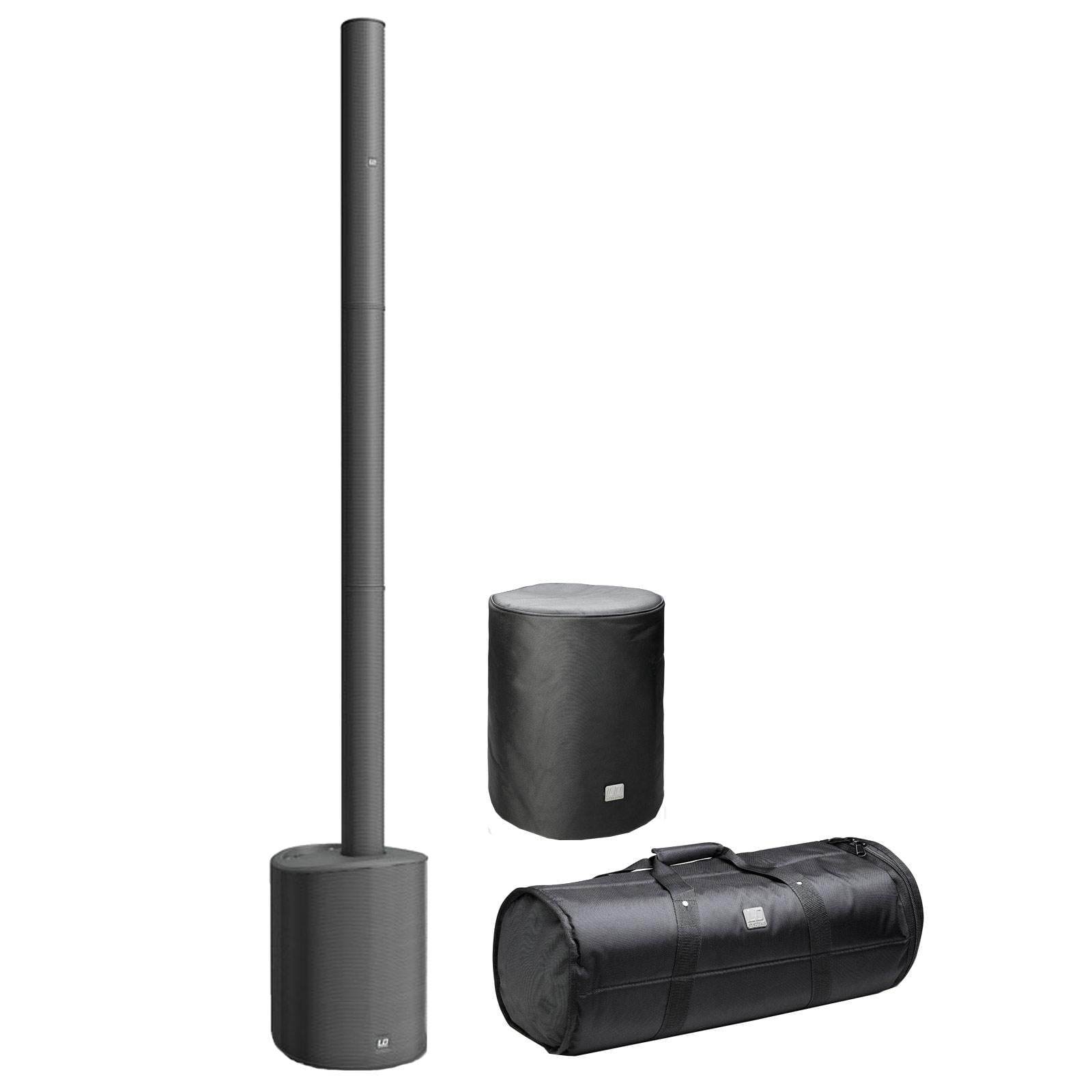 LD Systems MAUI 5 Ultra Portable Column PA System with Mixer and Bluetooth with Cases Package