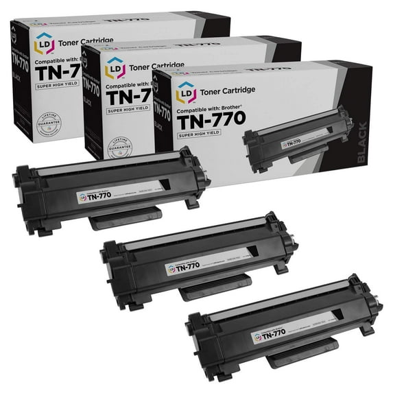 LD Products Toner Compatible Replacement Brother TN770 TN-770 TN760 TN-760 Super HY Black 3pk