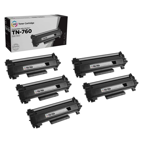 LD Products Toner Compatible Replacement for Brother TN760 TN-760 TN 760 TN730 TN-730 Black 5pk
