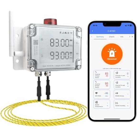 LD1-A2L-US WiFi Water Leak Detector, Smart Leak Alarm and Control, Precise Leak Location, Real-Time Notification by SMS, Email and App (2.4GHz WiFi only)$$Tools