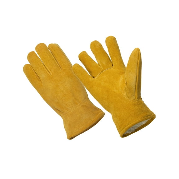 LD4005-M, Men's Premium Cow Suede Sherpa Lined Leather Driver Gloves