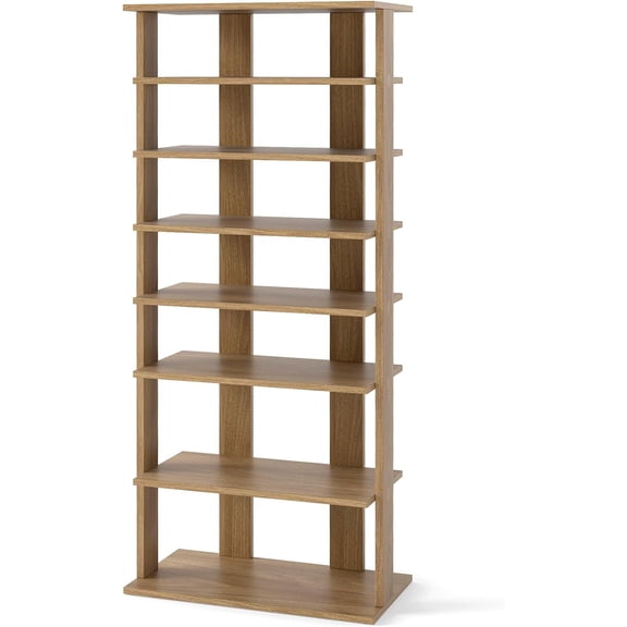 LDAILE 8-Tier Vertical Shoe Rack, Space-Saving Corner Tall Shoe Storage Shelf for 14 Pairs of Heels and Boots, Narrow Shoe Organizer for Closet Entryway Bedroom Small Spaces Doorway ()