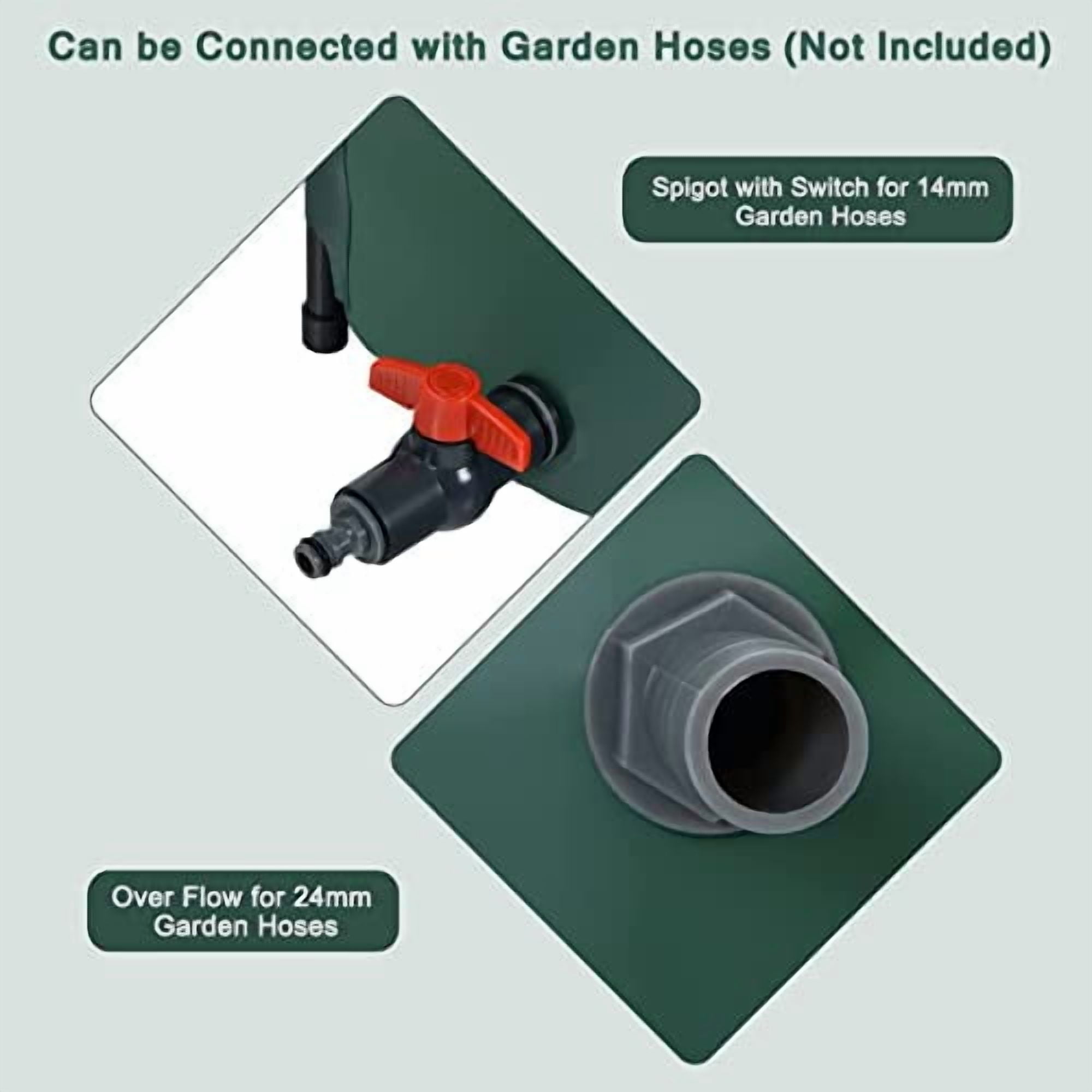 LDAILY 53 Gallon Collapsible Rain Barrel to Collect Rainwater from ...