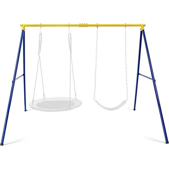 LDAILY A-Frame Swing Stand, 660 lbs Heavy Duty Steel Swing Frame w/Ground Stakes & Carabiners & Foot Caps, for and Adults, Extra Large Swing Frame Stand, Suitable for Indoor Outdoor Most Swings