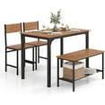 thumbnail image 1 of LDAILY Dining Table Set for 4, Kitchen Table with Bench and Chairs, Smooth Foot Pads, Space Saving Modern Wooden Table and Chairs Set of 4 for Dining Room, Apartment, Living Room (Rustic Brown), 1 of 18