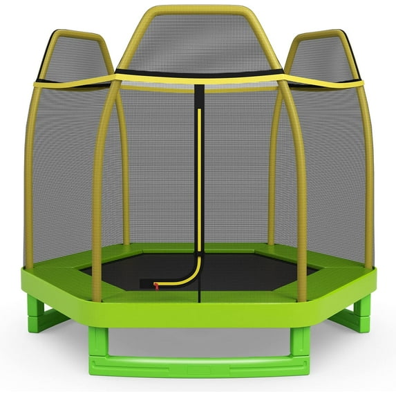 LDAILY Trampoline for Kids, 7FT Recreational Trampolines, Trampoline with Net Safety Enclosure, Outdoor & Indoor Mini Trampoline, Toddler Trampoline for Boys, Girls Age 3+