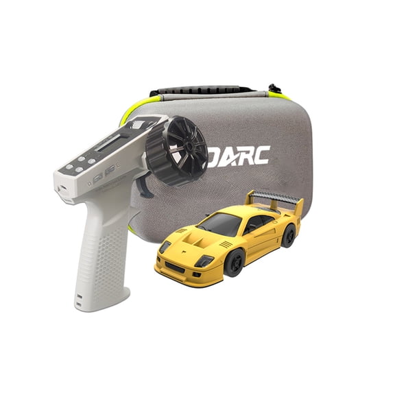 LDARC Radiant S100 1/64 Scale RC Sports Car, Full Proportional Mini Remote Control Racing Vehicle With LCD Controller And Independent Suspension RTR For Hobbyists- Yellow