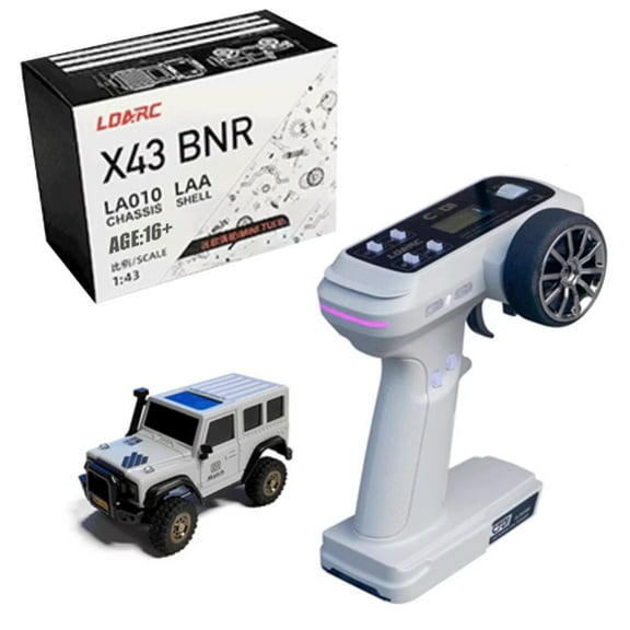 LDARC X43 RC Rock Crawler, 2.4GHz Full Proportional Remote Control Climbing Car with Lights & Suspension, 1:43 Scale Mini Off-Road Model Vehicle for Gifts & Enthusiasts (RTR Version)