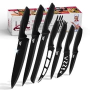 Lux Decor 7-Piece Kitchen Knife Set – Ultra Sharp High Carbon Stainless Steel Chef Knives with Anti-Rust, Non-Stick Coating, Anti-Slip Ergonomic Handle, Dishwasher Safe – Perfect Kitchen Home Gifts